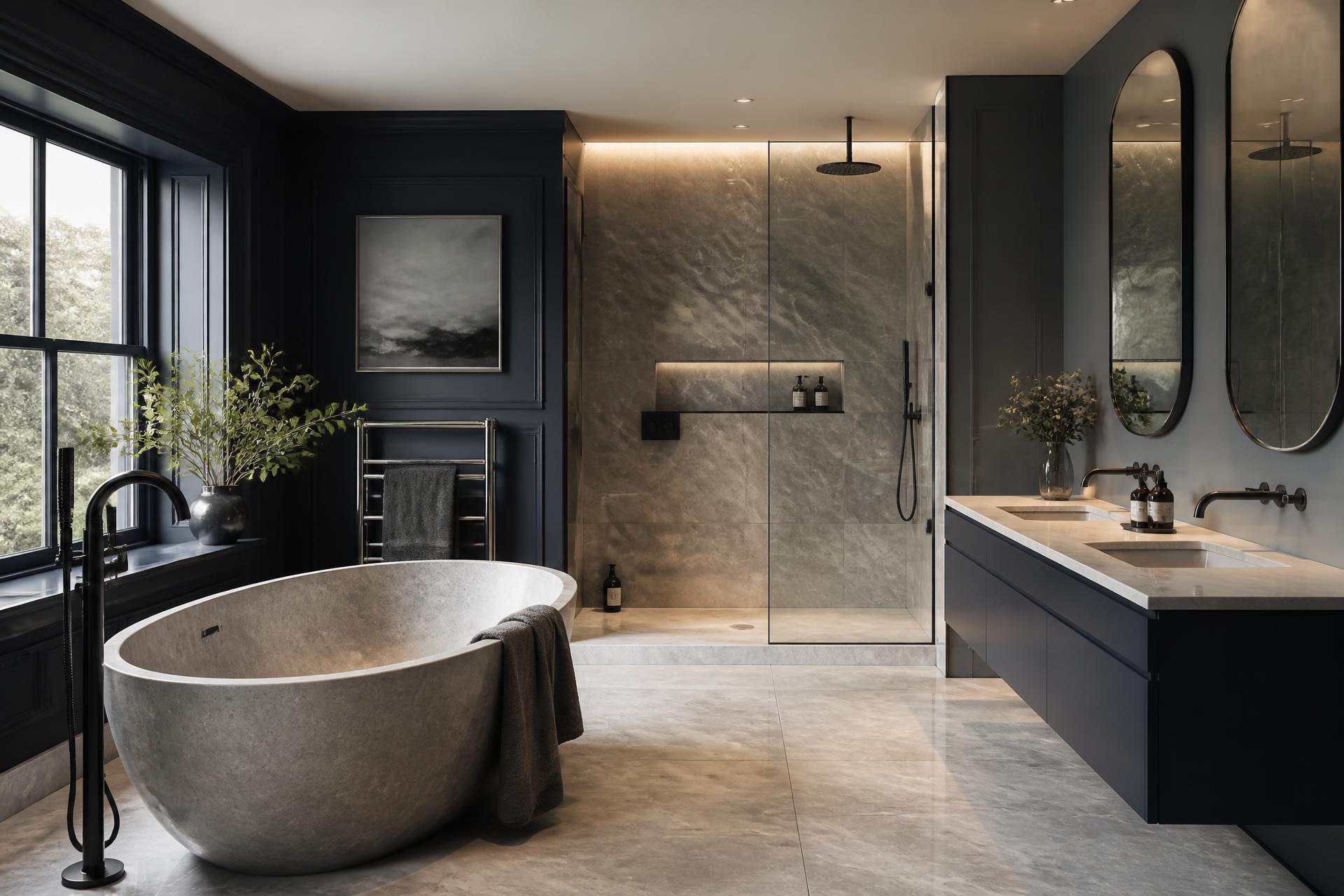 Luxury modern UK bathroom with elegant plumbing fixtures